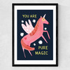 Magic Unicorn Medium Black Frame