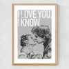 Han and Leia Kiss Oak and White Medium Oak Frame