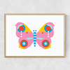 Pink Butterfly LS Narrow Oak Frame