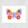Pink Butterfly LS Narrow White Frame
