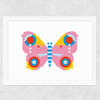 Pink Butterfly LS Wide White Frame