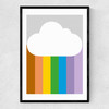 Rainbow Cloud by Dicky Bird Narrow Black Frame