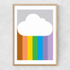 Rainbow Cloud by Dicky Bird Narrow Oak Frame