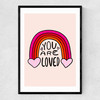 You Are Loved by Doodle by Meg Narrow Black Frame