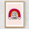 You Are Loved by Doodle by Meg Wide Oak Frame