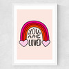 You Are Loved by Doodle by Meg Medium White Frame