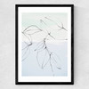Leaves On Pastel Blue & Mint Medium Black Frame