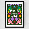 Chaos Calm (Green) Medium Black Frame