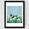 Cactus and Teal Wide Black Frame
