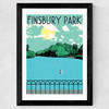 Finsbury Park Lake Wide Black Frame