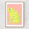 Big Spotty Cat Narrow Oak Frame