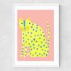 Big Spotty Cat Medium White Frame