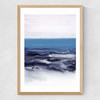Watercolor Landscape Blue Medium Oak Frame