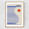 Surfs Up (Blue) Narrow Oak Frame
