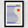 Surfs Up (Blue) Wide Black Frame