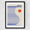 Surfs Up (Blue) Medium Black Frame
