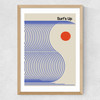 Surfs Up (Blue) Medium Oak Frame