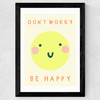 Be Happy by Darcie Olley Wide Black Frame