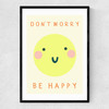 Be Happy by Darcie Olley Narrow Black Frame