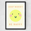 Be Happy by Darcie Olley Medium Black Frame