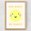 Be Happy by Darcie Olley Wide Oak Frame
