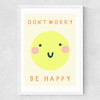 Be Happy by Darcie Olley Medium White Frame