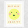 Be Happy by Darcie Olley Wide White Frame