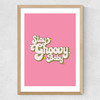 Stay Groovy by Illustrated by Charlie Medium Oak Frame