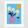 Vase and Wine Glass Wide White Frame