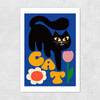 Cat and Tulip Unframed Print