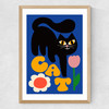 Cat and Tulip Medium Oak Frame