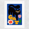 Cat and Tulip Wide White Frame