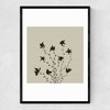 Swirly flowers Narrow Black Frame