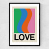 Retro Stripe LOVE Wave Gala Narrow Black Frame