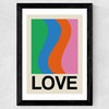 Retro Stripe LOVE Wave Gala Wide Black Frame