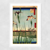 Horikiri Iris Garden by Hiroshige Narrow White Frame