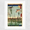 Horikiri Iris Garden by Hiroshige Wide White Frame