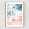 Sands of Coral Haze Narrow Oak Frame