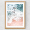Sands of Coral Haze Wide Oak Frame