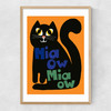 Miaow Miaow Cat Narrow Oak Frame