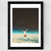 Falling with a hidden smile Wide Black Frame