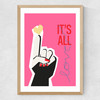 It's All Love Pink Medium Oak Frame