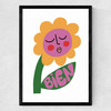 Bien Flower Medium Black Frame