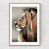 Lion in Profile by Dieter Braun Narrow Oak Frame