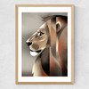 Lion in Profile by Dieter Braun Medium Oak Frame