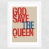 God Save the Queen Wide White Frame