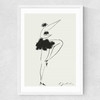 Dancing Lady Medium White Frame