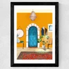 Spanish Villa Interior Wide Black Frame