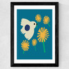 Dandelion Bird Wide Black Frame
