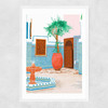 Moroccan Villa Narrow White Frame